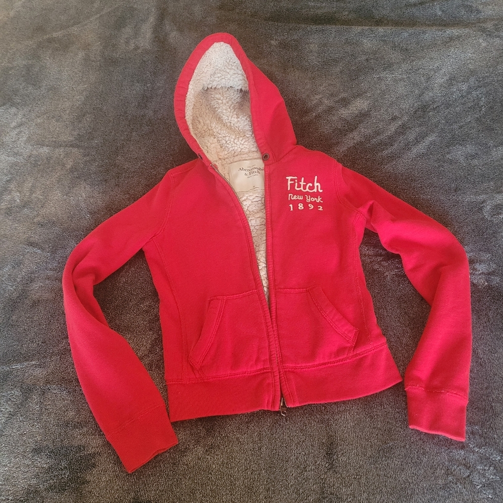 VINTAGE Abercrombie Sherpa Lined Hoodie Size S
